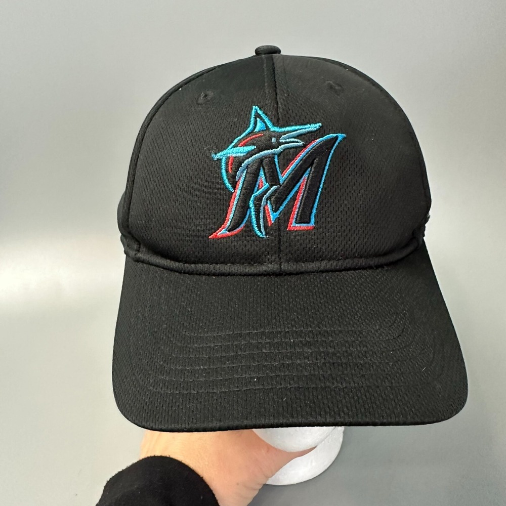 Miami Marlins MLB Youth Baseball Hat Black‎ OC Sports Adjustable Mesh Cap